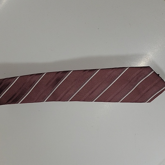 Men's Sears Maroon & White 56 1/2" Tie - Picture 3 of 5